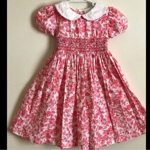 Rare Vintage 1980’s Custom Hand Smocked Rose Dress